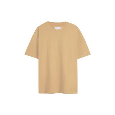 Logo Embroidered Loose Fit Crew Neck T-Shirt Men Tops Straw-Yellow 40HM229-CF1