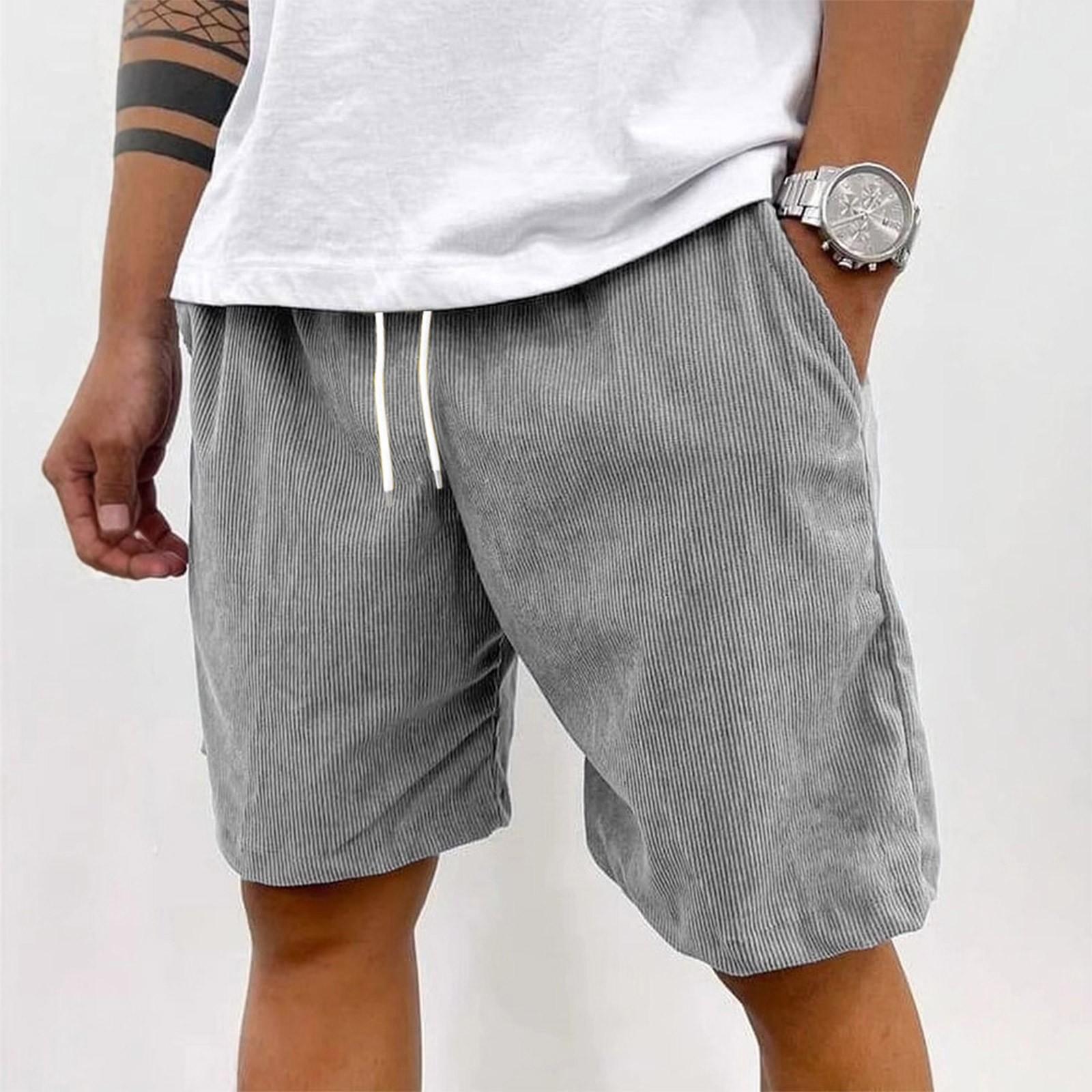 

Men s Retro Corduroy Shorts, Casual Loose And Textured Shorts, Solid-color Sport Knee-length Pants XL