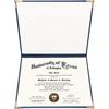 GraduationMall 7"x9" Smooth Padded PU Diploma Cover Certificate Holder with 4 Metal Corner Navy