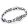 New Tang Grass Pattern Lion King Cuban Bracelet for Men, High-end Couple Style for Women