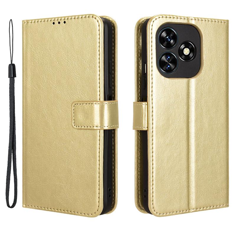 For Oukitel C51 Leather Phone Case Wallet Crazy Horse Texture