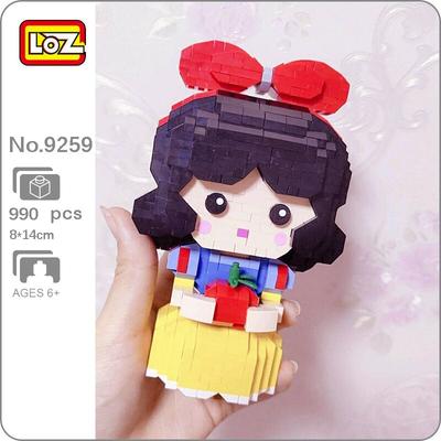 LOZ 9259 Princesa de dibujos animados de cuento de hadas Niña Arco Manzana Modelo 3D DIY Mini Bloques de diamante Construcción de ladrillos Juguete sin caja