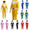 Power Rangers Costume Kids Adult Cosplay Fancy Dress Party Jumpsuit Superhero