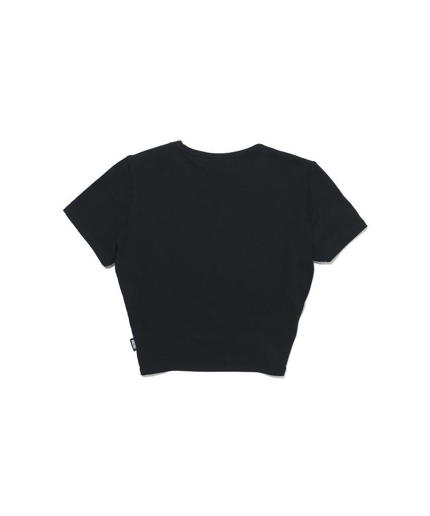 FREEDOM Ribbed Twist Crop Short Sleeve (Black)
