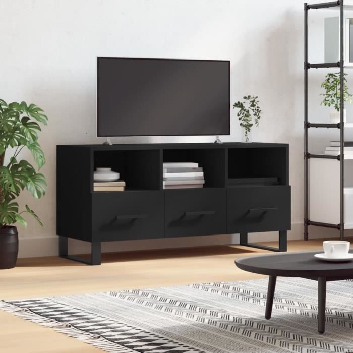 VidaXL Meuble TV noir 102x36x50 cm bois d'ingénierie 829061