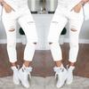Women's High Rise Skinny Capri Pants Slim Fit Ripped Stretch Pencil Leggings For Summer Daily Casual Wear