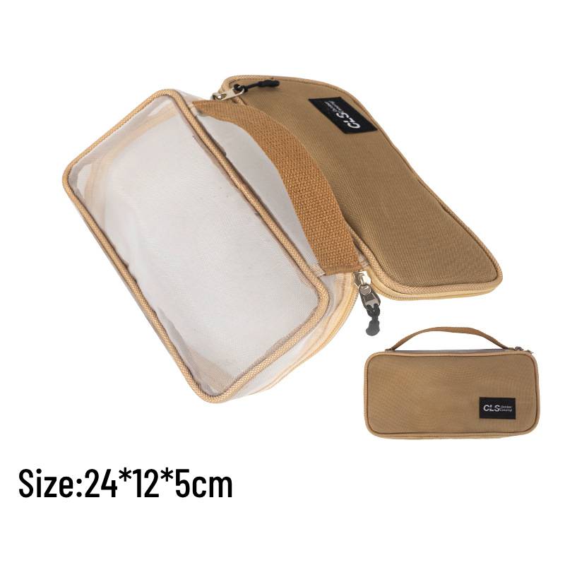 

Camping Outdoor Tableware Pouch Picnic Barbecue Utensil Kit Bag Cutlery Pocket бежевый