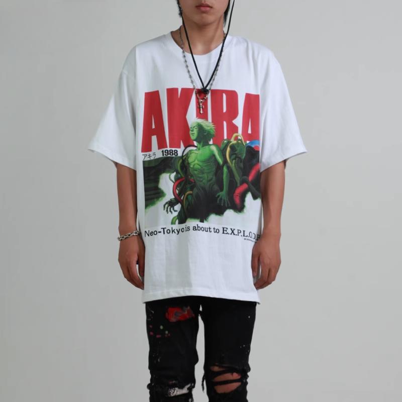 2024 Popular New Style New Beauty Trend Akira Villain Character Tetsuo Poster Pattern Matching High Street Loose Short-sleeved
