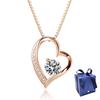 [Jeconpal] Women's Necklace with S Zirconia, Sterling Silver 925, Open Heart Design, Hypoallergenic, Perfect for White Day, Valentine's Day, Christmas