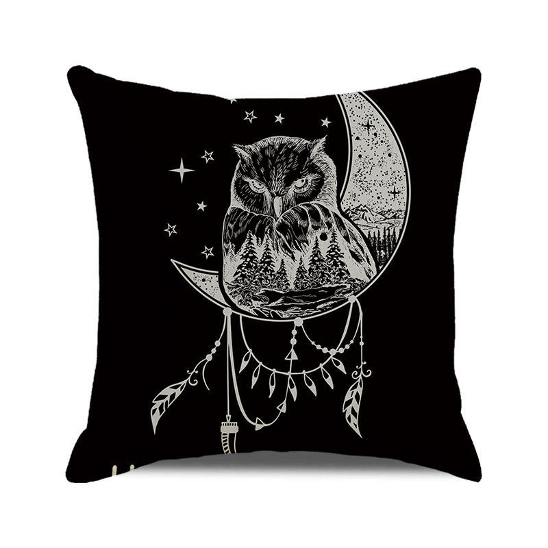 Halloween Trick or Treat Linen Cushion Cover 45x45cm Cartoon Sofa Pillow Case
