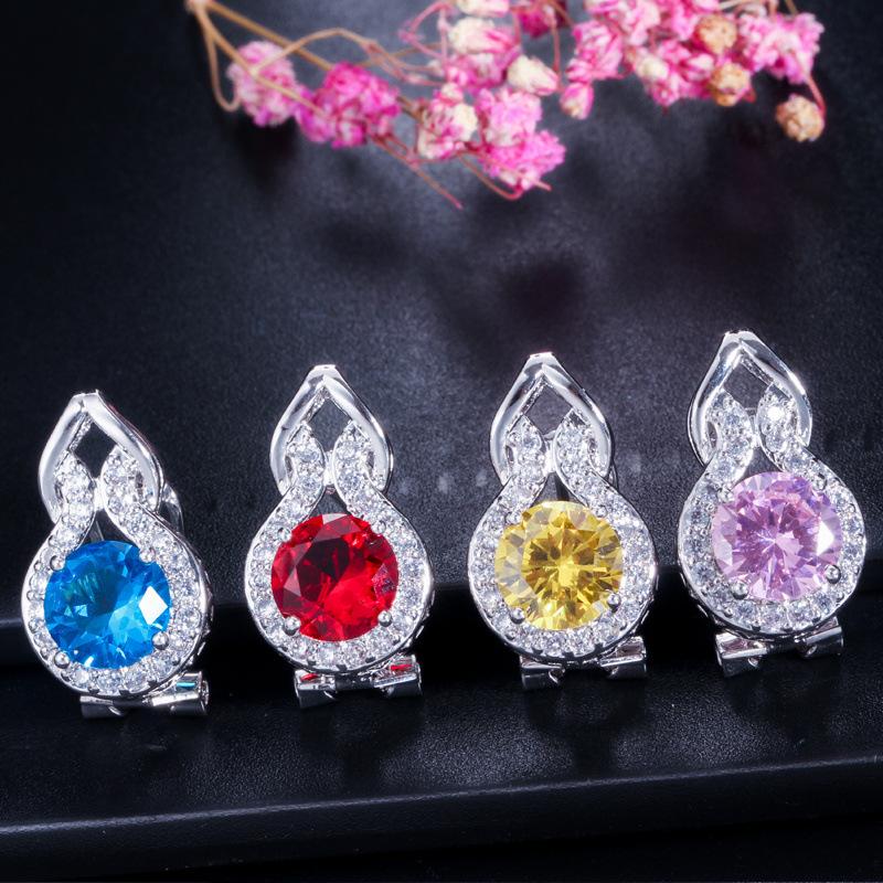 Schmuckset, Brautschmuckset, Zirkonia-Schmuck Halskette, Ohrringe und Ringe, Dreiteilig.