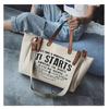 New Korean Edition INS High Capacity Canvas Tote Bag Casual Student One Shoulder Crossbody Handbag