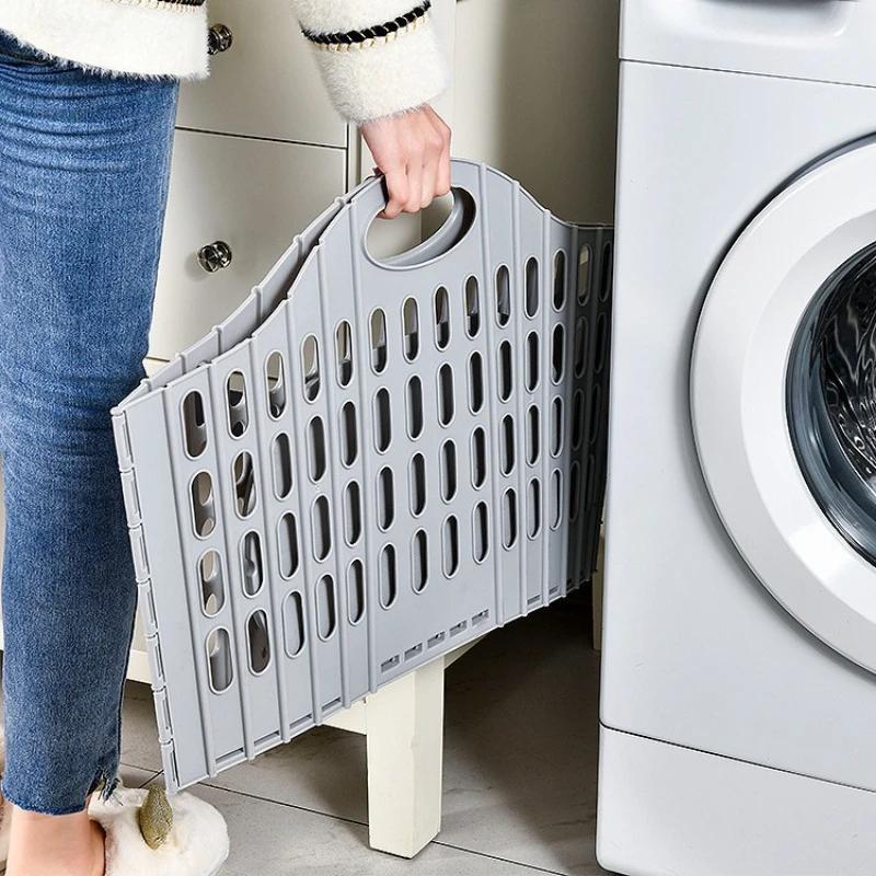 Foldable Wall-mounted Storage Basket High-capacity Laundry Collapsible Dirty Clothes Organizer Durable with Handle for Home