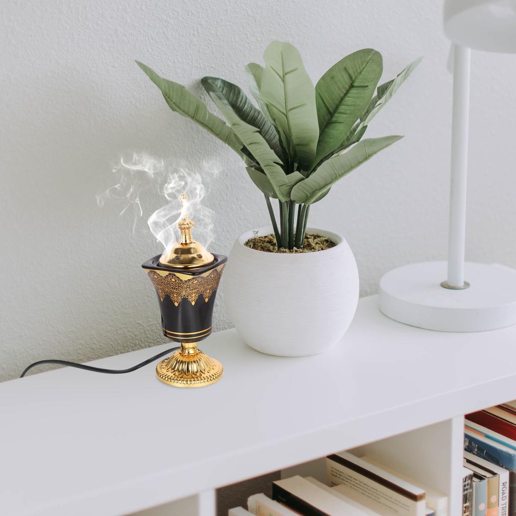 Plug-in Røkelsesbrenner Aroma Metall Dekorative Brennere Original Elektrisk Røkelseskar Keramisk Holder for Dekorasjon