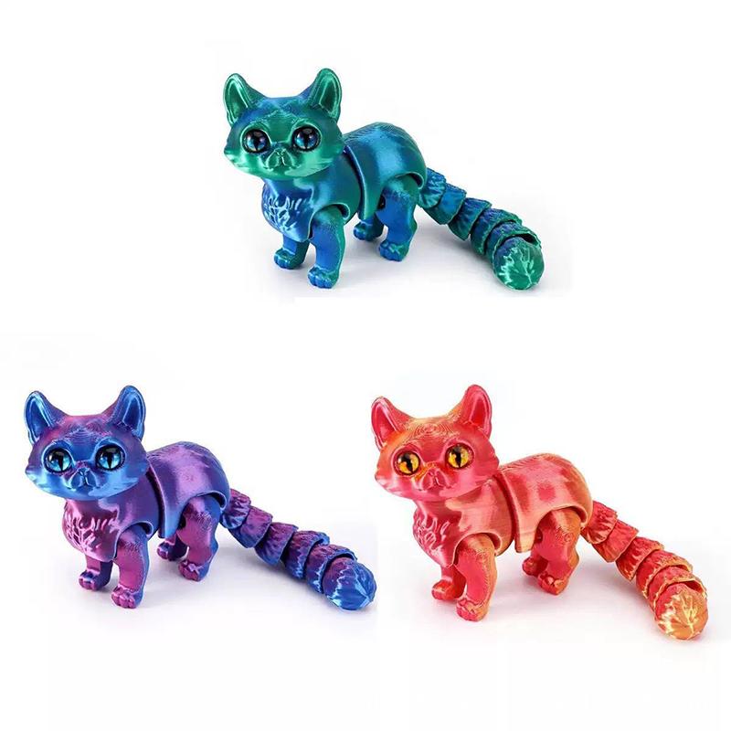 3D Printed Cat Toys, Realistic Hairless Figurines With Movable Joints, Fun Children'S  Year Gifts