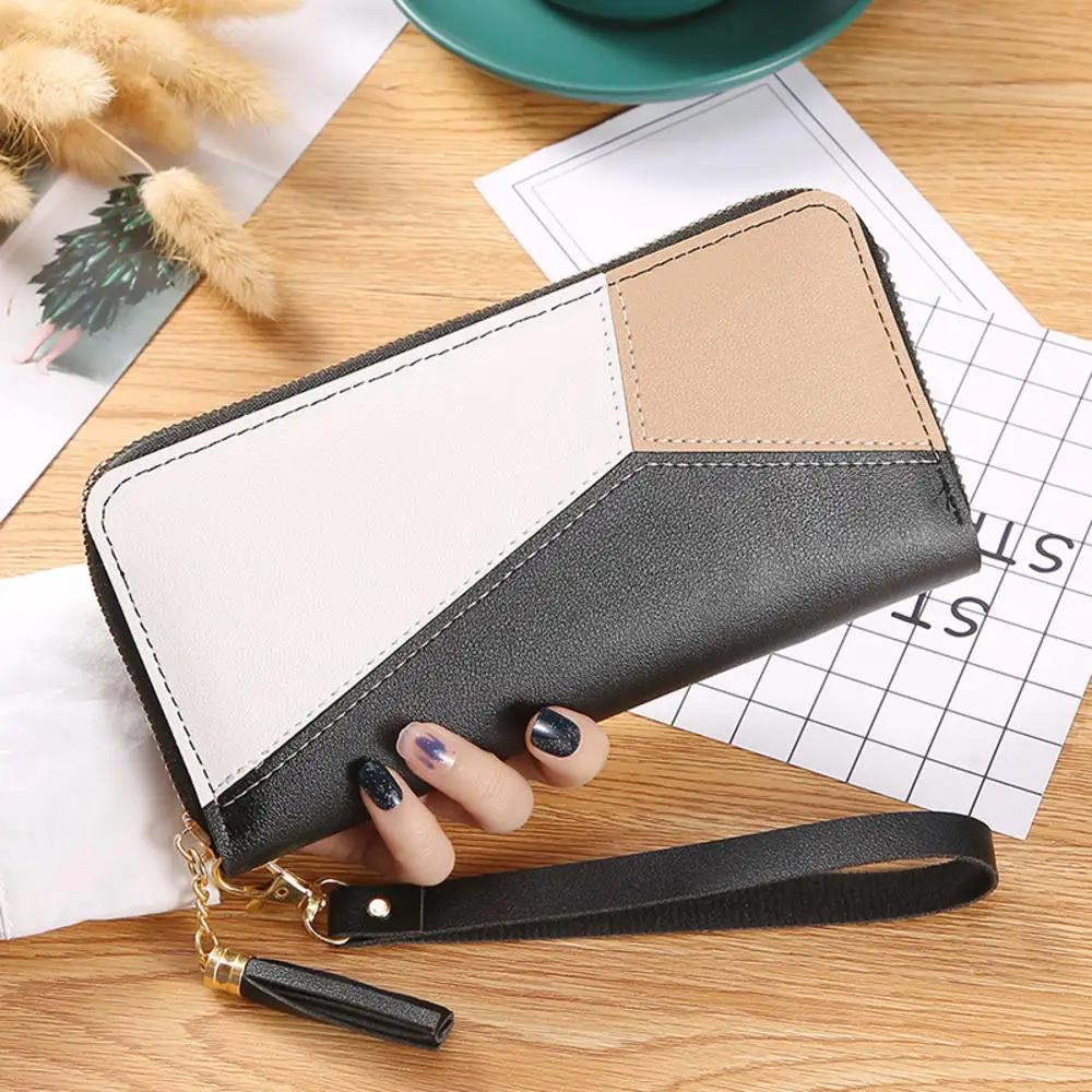 Vintage Oil Wax Leather Zipper Clutch Wallet Female Large Capacity Coin Purse Ladies Wristband Simple Card Holder Women s Wallet