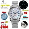 Watchdives WD0006 VH31 Quartz Wristwatches White Mops Dial AR Sapphire Luminous BGW9 100M Waterproof 38Mm Stainless Steel Watch