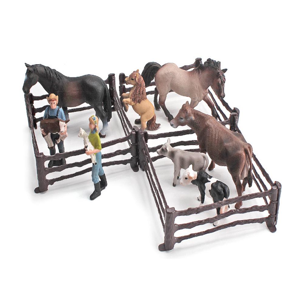 10PCS Simulation Play Vegetable Fence Cow Farm Ranch Model Fence Pasture Panel Gates Animals Home Decoration Miniature Model
