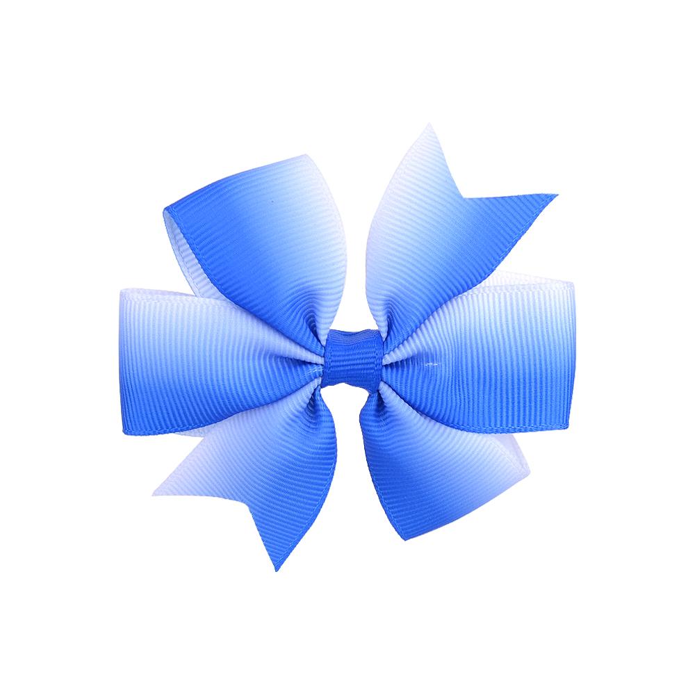 3,2 Zoll Grosgrain-Band Boutique Farbverlauf Haarspangen mit Clip für Mädchen Kinder Handgefertigt Windrad Regenbogen Schleifen Accessoires