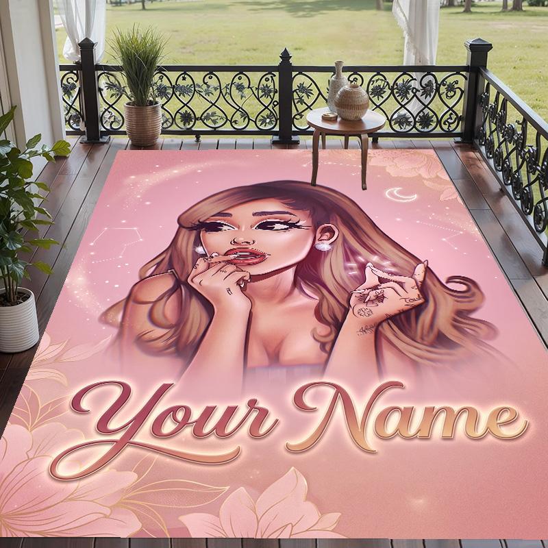 Custom Text Ariana Grande Pattern Floor Rug Soft Indoor Carpet Mat Living Room Bedroom