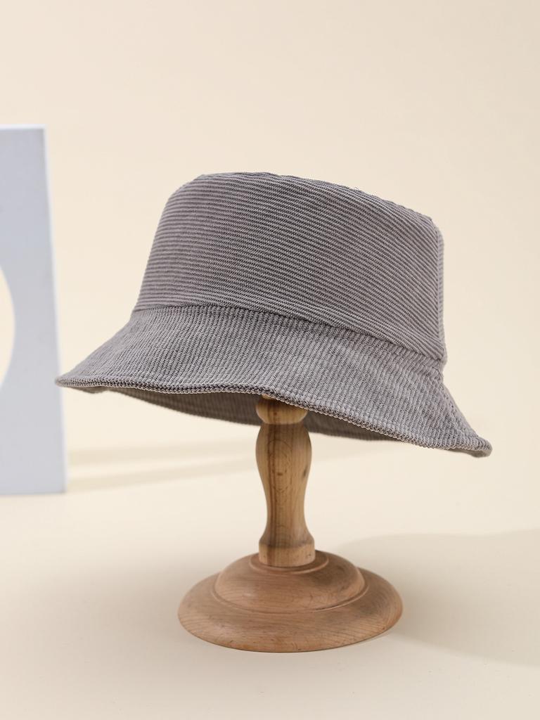 Women's Retro Autumn Winter Hats Corduroy Bucket Hat Outdoor Casual Style With Sunshade For Cold Weather New Foldable New