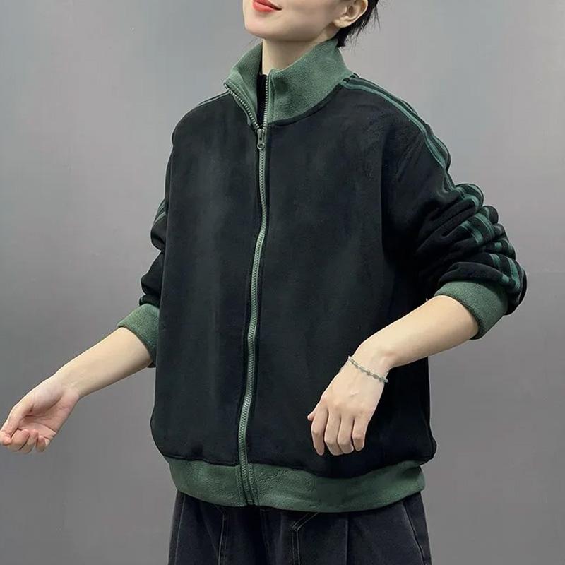 Kabát pro ženy Bavlna Podzim Zima Zesílený Ležérní Nadměrný Oboustranný Kardigan Bunda na zip