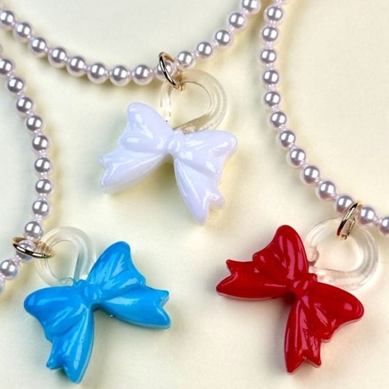 

eclore Mini Ribbon Necklace (3 colors) Red