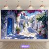 2D flat banner 1 piece backdrop for Greek island partyphoto backdrop for weddings and birthdays