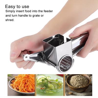 Cheese Planing Tool Multi‑Function Stainless Steel Cheese Grater Hand Cranked Rotatable Cheese Cutter  Slicing Tool