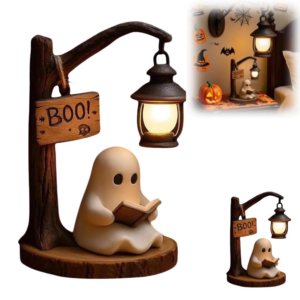 New 3D resin Halloween warm light with reading ghost night light brown 1 pieces