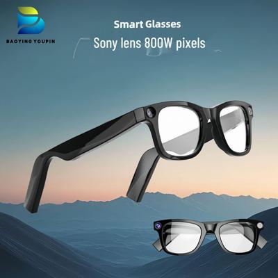 E02 Smart-Brille: Kamera, Verwacklungsschutz-Foto, Objekterkennung, KI-Übersetzung, Bluetooth-Anrufe & Musik.