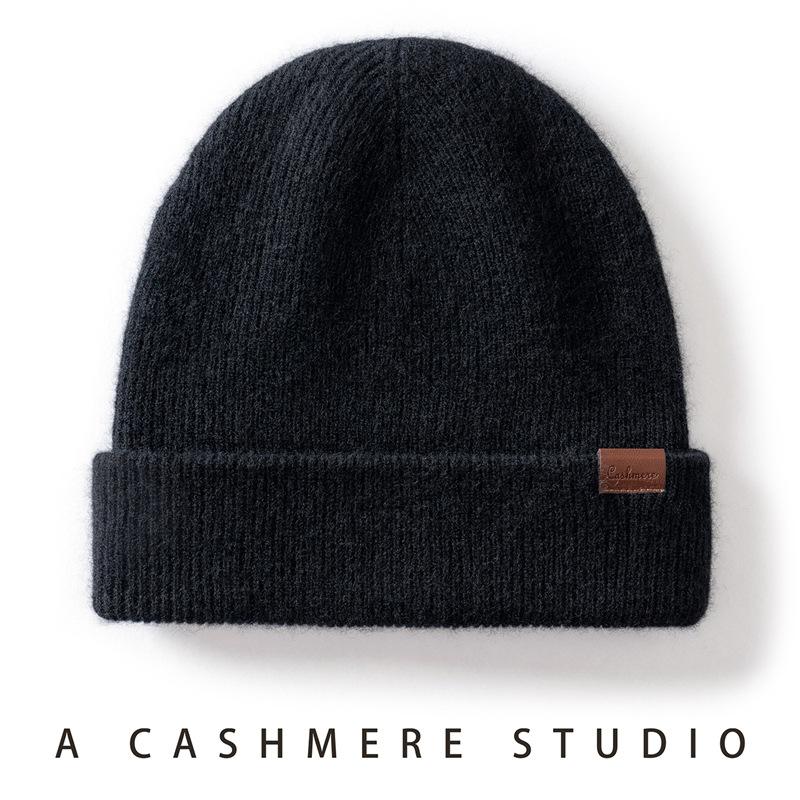 First-line ready-to-wear cashmere hat Double-layer thickened hat Men's and women's big head circumference head hat Cold hat for the elderly