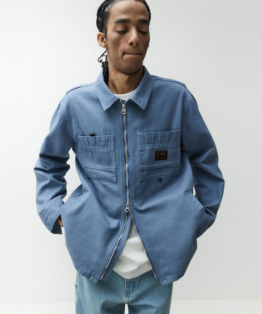 Magoodgan Hunter 5504 Canvas Oversized Grayish Blue Zip-Up Jacket