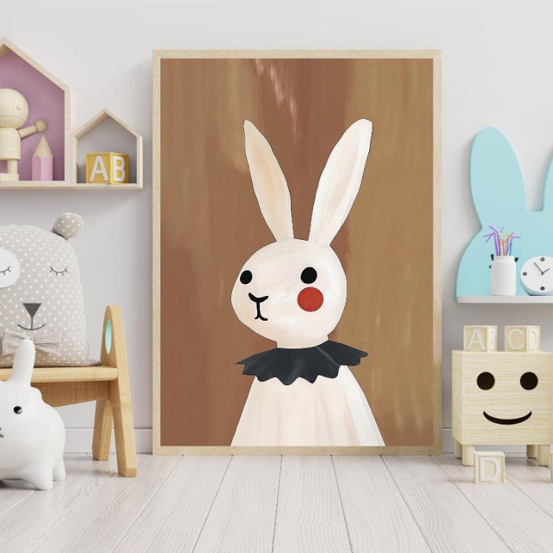 Funny Cute Cartoon Animals Minimalist Nordic Posters Prints Canvas Painting Wall Art Picture Living Room Kindergarten Home Decor