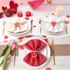 APTWOW Valentine Napkin Rings Set of 6, Wood Bead Red Heart Valentines Napkin Rings, Valentines Napk Rings for Valentines Table Decor, Wedding,