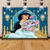 Princess Jasmine Aladdin Theme Background Children Girls Birthday Party Decoration Background Banner Baby Shower Supplies Props