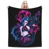 Jinx Arcane Game Blankets Flannel Printed Portable Lightweight Throw Blankets for Bed Bedroom Plush Thin Quilt