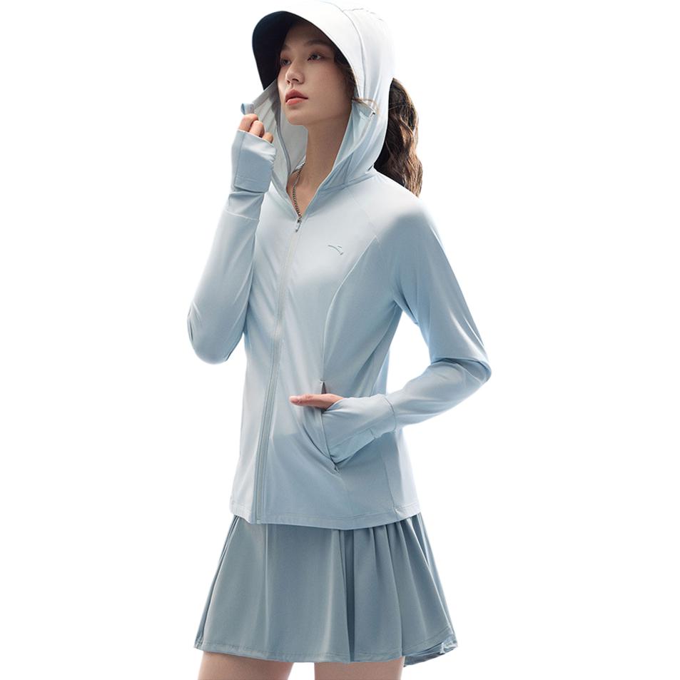 Anta Umfassende Trainingsserie Einfarbige Kapuzenjacke mit Reißverschluss Bequem Atmungsaktiv Vielseitig Sonnenschutzjacke Damenjacke 962527703-4