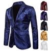 Men's Plus Size Court Style Dark Pattern Single Button Slim Fit Jacket
