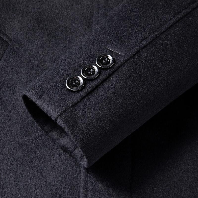 MONTAGUT Men's 40% Wool Blend Mid-Length Winter Overcoat