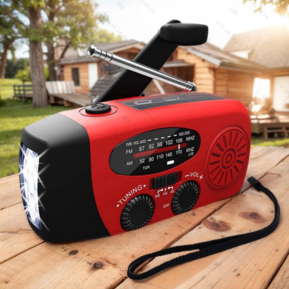 Hand Crank Emergency Radio Solar Powered Radio with LED Flashlight AM/FM Radio Solar Radio for Outdoor Camping and Emergency