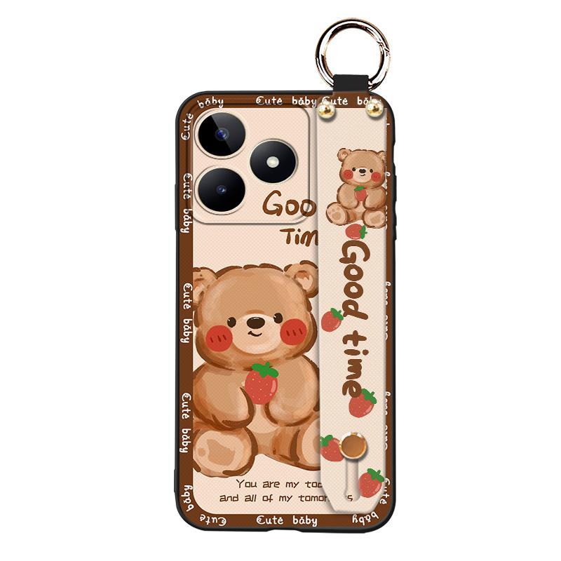 Soft case Anti-knock Phone Case For Realme C53/Narzo N53 Waterproof Wristband Phone Holder Cute Wrist Strap Kickstand
