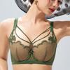 Sexy 3D Embroidered Lace Shell Cup Bra Set for Side Breast Enhancement and Smaller Busts