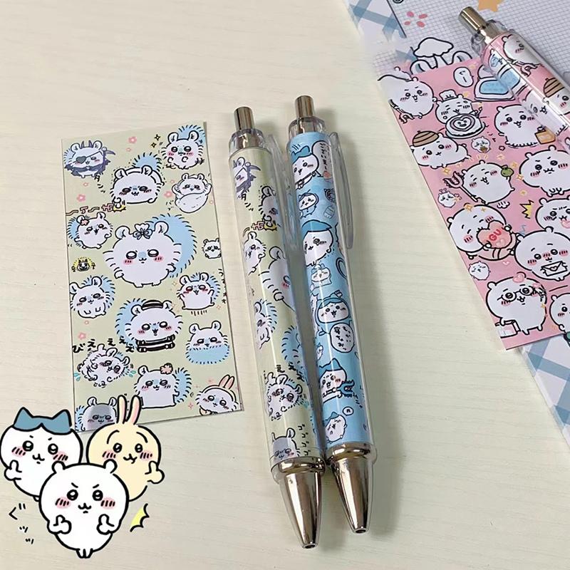 Cartoon Anime Chiikawa Press Pen Hachiware Usagi Cute Gel Pen Student 0.5Mm Roll Paper Pens Children Stationery School Supplies