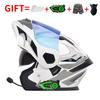 DOT Certified Full Face Motorcycle Helmet With Flip-Up Visor Dual Lens Bluetooth Compatible All Season Unisex