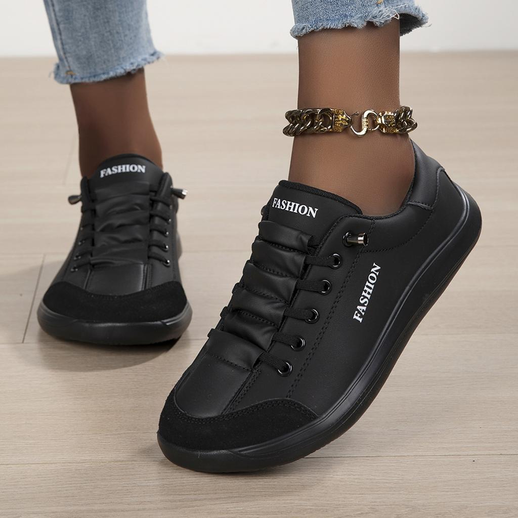 TUINANLE Modische flache Schnür-Freizeitschuhe für Damen, Trendige Freizeit-Sneaker