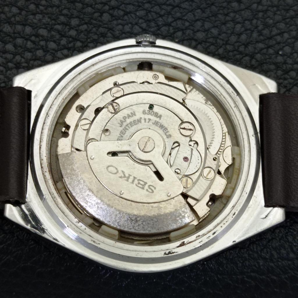 Seiko 5 AUTOMATIC JAPAN MENS 6309A VINTAGE ORANGE COLOR DIAL WATCH A701259-5 R206a-a701259