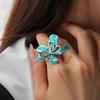 Tropföl Blume Offener Ring aus Edelstahl - Modisches Vielseitiges Nischendesign für Damen