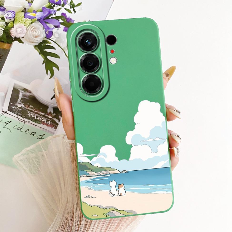 Hülle Für Tecno Camon 50 4G Cover CN5 Luxus Mode Blumen Kawaii Niedlich Bemalt Stoßfest Silikonhülle Für Techno Camon 50 4G