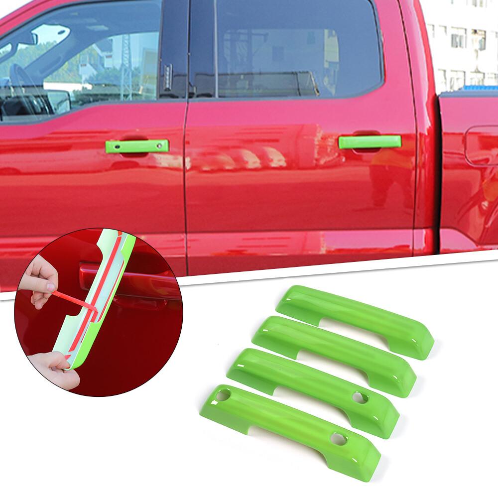 4pcs Exterior Door Handle Cover Trim Bezel For Ford F150 2021+ Green Accessories
